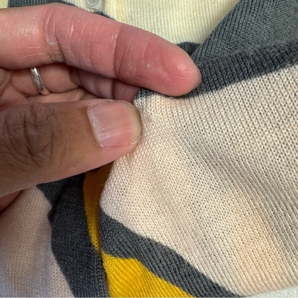 J.Crew Abstract Print Merino Wool Multicolor Cardigan Sweater Size Medium - Picture 8 of 13